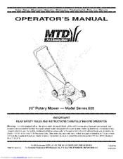 MTD 11A-021G800 Operator's Manual