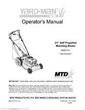 MTD Yard-Man 12A-559K401 Operator's Manual