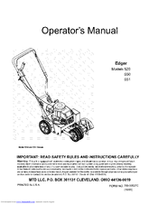 Mtd 550 Operator's Manual