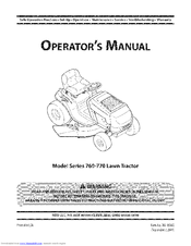 MTD Series 770 Operator's Manual