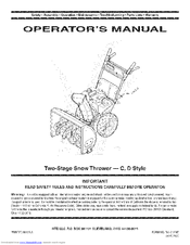 MTD D Style Operator's Manual