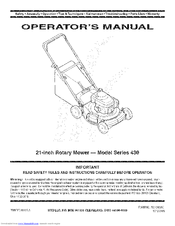 MTD 11B-439Q755 Operator's Manual