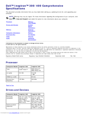 Dell Inspiron 300 Specifications