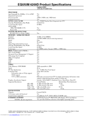 Toshiba Equium 6200D Specification Sheet