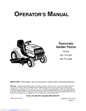 MTD 848 Series Operator's Manual