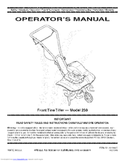 MTD Series 250 Operator's Manual