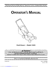 MTD 11A-41M9001 Operator's Manual