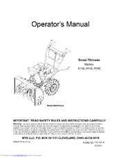MTD 664G Operator's Manual