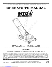 MTD 11A-503A800 Operator's Manual