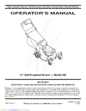 MTD 998 Operator's Manual