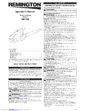Remington RM170B Operator's Manual