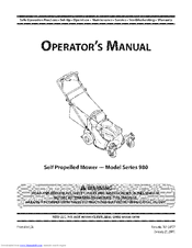 MTD 980 series Operator's Manual