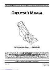 MTD E46J Operator's Manual