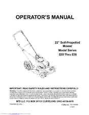 MTD 526 Operator's Manual
