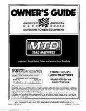 Yard Machines 400 SERIES Owner's Manual