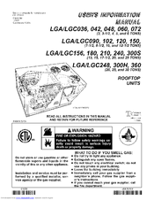 Lennox LGA090 User's Information Manual