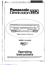 Panasonic Omnivision PV-4425S Operating Instructions Manual
