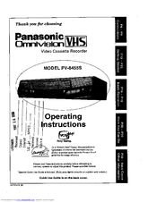 Panasonic Omnivision PV-8455S Operating Instructions Manual