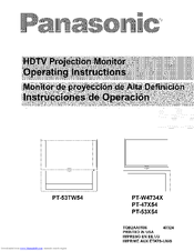 Panasonic PT-W4734X Manual