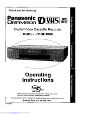 Panasonic Omnivision PV-HD1000 Operating Instructions Manual