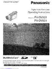 Panasonic Plamcorder PV-DV851 Manual