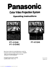 Panasonic PT-51G46C Operating Instructions Manual