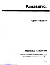 Panasonic CT-31SF20R Operating Instructions Manual