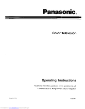 Panasonic CT10R11S Operating Instructions Manual