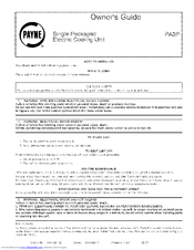 PAYNE PA3P060 Owner's Manual