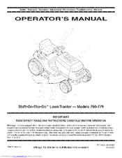MTD Shift-On-The-Go 779 Operator's Manual