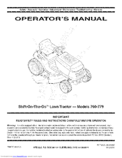 MTD Shift-On-The-Go 760 Operator's Manual