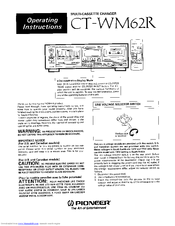 Pioneer CTWM62R Operating Instructions Manual
