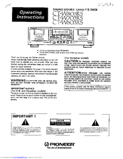 Pioneer CTW803RS Operating Instructions Manual