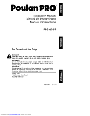 Poulan Pro PPB32SST Instruction Manual