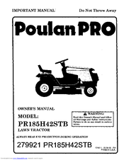 Poulan Pro PR185H42STB Owner's Manual