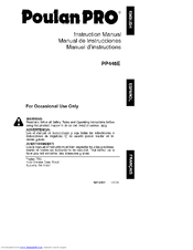 Poulan Pro PP446E Instruction Manual