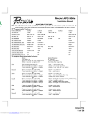Audiovox APS996A - Prestige Remote Security System Installation Manual
