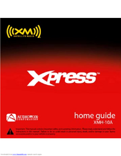 Audiovox XMH10A - XM Satellite Radio Receiver Manual