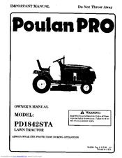 Poulan Pro PD1842STA Owner's Manual