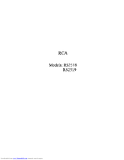 RCA RS2519 User Manual