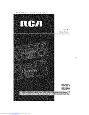 Rca RS2635 User Manual