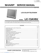 Sharp LC-13AV6U Service Manual