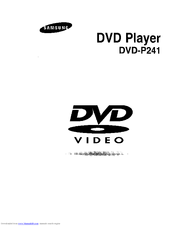 SAMSUNG DVD P241 - Progressive-Scan DVD Player Manual