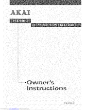 Akai PT4298HD Owner's Instructions Manual
