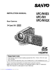SANYO Xacti VPC-FH1GX Instruction Manual