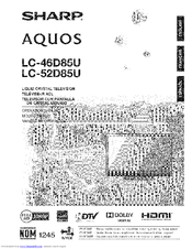 SHARP AQUOS LC-52D85U Operation Manual