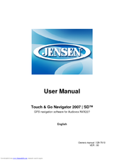 Jensen Touch & Go Navigator 2007 SD User Manual