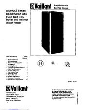 VAILLANT GA100CS SERIES Installation And Service Manual
