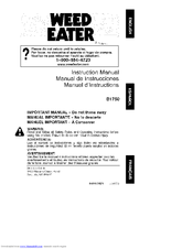 Weed Eater B1750 Instruction Manual