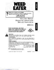 Weed Eater WEBV 215 Instruction Manual